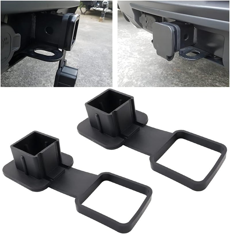 zipelo 2 Pcs Trailer Hitch Cover, Heavy Duty Trailer Rubber Hitch Cover Plug Cap Insert, Protects Square Receiver Tube Fits for Most Cars, Univeisal Car Exterior Accessories (1.25 Inch) - Image 1